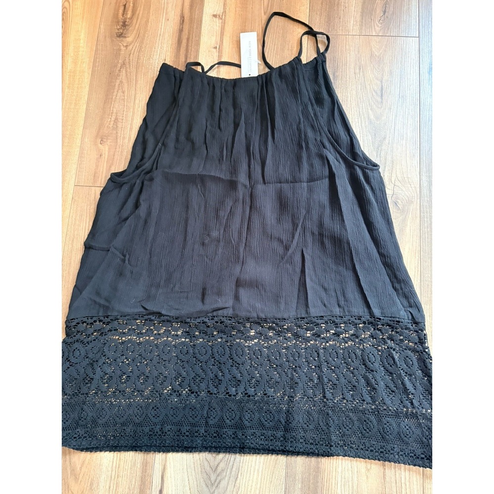 NY &C New York Company Black Sleeveless Women's Large Top Shirt Lace Tassels NWT - Picture 6 of 6